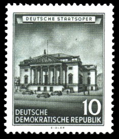 10 Pf Briefmarke: Historische Bauten der DDR, Deutsche Staatsoper