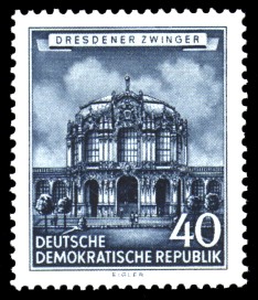 40 Pf Briefmarke: Historische Bauten der DDR, Dresdener Zwinger