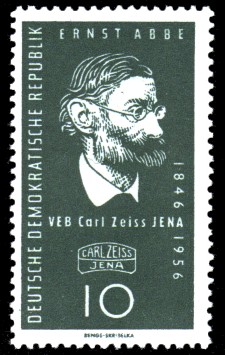 10 Pf Briefmarke: VEB Carl Zeiss Jena, 110 Jahre Carl Zeiss Jena 10 Pf Briefmarke: VEB Carl Zeiss Jena, 110 Jahre Carl Zeiss Jena