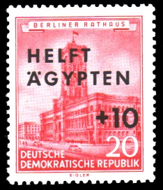 20 + 10 Pf Briefmarke: Helft Ägypten 20 + 10 Pf Briefmarke: Helft Ägypten