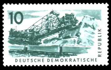 10 Pf Briefmarke: Kohlebergbau 10 Pf Briefmarke: Kohlebergbau