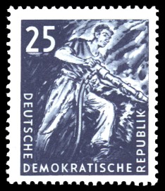 25 Pf Briefmarke: Kohlebergbau 25 Pf Briefmarke: Kohlebergbau