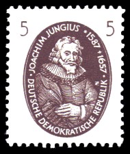 5 Pf Briefmarke: Berühmte Wissenschaftler, Joachim Jungius 5 Pf Briefmarke: Berühmte Wissenschaftler, Joachim Jungius