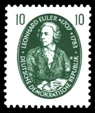 10 Pf Briefmarke: Berühmte Wissenschaftler, Leonhard Euler