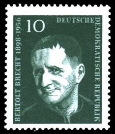 10 Pf Briefmarke: 1. Todestag von Bertold Brecht