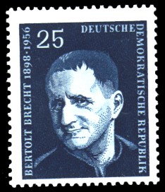 25 Pf Briefmarke: 1. Todestag von Bertold Brecht