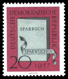 20 Pf Briefmarke: Sparwochen 1957 20 Pf Briefmarke: Sparwochen 1957