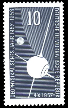 10 Pf Briefmarke: Geophysikalisches Jahr 1957-1958