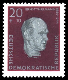 20 + 10 Pf Briefmarke: Antifaschisten, Ernst Thälmann