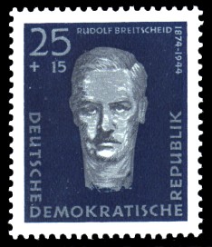 25 + 15 Pf Briefmarke: Antifaschisten, Rudolf Breitscheid