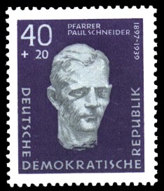 40 + 20 Pf Briefmarke: Antifaschisten, Paul Schneider