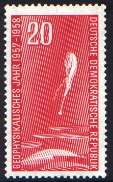 20 Pf Briefmarke: Geophysikalisches Jahr 1957-1958 20 Pf Briefmarke: Geophysikalisches Jahr 1957-1958