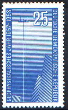 25 Pf Briefmarke: Geophysikalisches Jahr 1957-1958