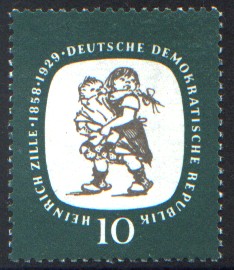 10 Pf Briefmarke: 100. Geburtstag Heinrich Zille