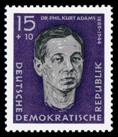 15 + 10 Pf Briefmarke: Antifaschisten, Kurt Adams