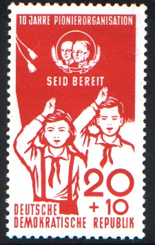 20 + 10 Pf Briefmarke: 10 Jahre Pionierorganisation