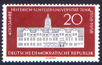 20 Pf Briefmarke: 400 Jahre Friedrich-Schiller-Universität Jena 20 Pf Briefmarke: 400 Jahre Friedrich-Schiller-Universität Jena
