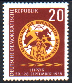 20 Pf Briefmarke: 1. Spartakiade der befreundeten Armeen