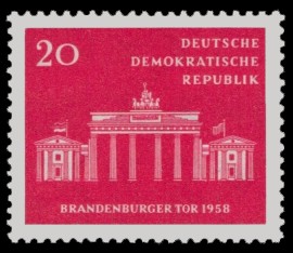 20 Pf Briefmarke: Brandenburger Tor 1958