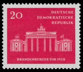 20 Pf Briefmarke: Brandenburger Tor 1958 20 Pf Briefmarke: Brandenburger Tor 1958
