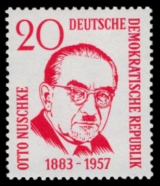 20 Pf Briefmarke: 1. Todestag Otto Nuschke 20 Pf Briefmarke: 1. Todestag Otto Nuschke