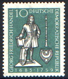 10 Pf Briefmarke: 200. Todestag Georg Friedrich Händel 10 Pf Briefmarke: 200. Todestag Georg Friedrich Händel