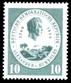 10 Pf Briefmarke: 100. Todestag Alexander von Humboldt 10 Pf Briefmarke: 100. Todestag Alexander von Humboldt