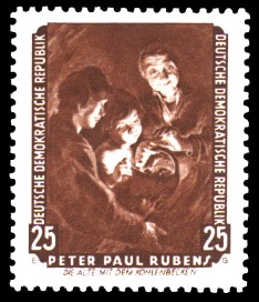25 Pf Briefmarke: Gemälde, Dresdner Gemäldegalerie