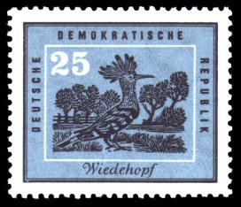 25 Pf Briefmarke: Heimische Vögel, Wiedehopf