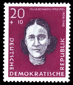 20 + 10 Pf Briefmarke: Antifaschisten, Olga Benario Prestes