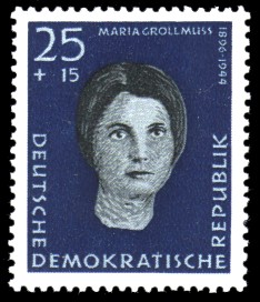 25 + 15 Pf Briefmarke: Antifaschisten, Maria Grollmuss