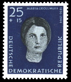 25 + 15 Pf Briefmarke: Antifaschisten, Maria Grollmuss 25 + 15 Pf Briefmarke: Antifaschisten, Maria Grollmuss
