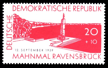 20 + 10 Pf Briefmarke: Einweihung der Gedenkstätte Ravensbrück