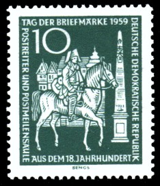 10 Pf Briefmarke: Tag der Briefmarke 1959 10 Pf Briefmarke: Tag der Briefmarke 1959