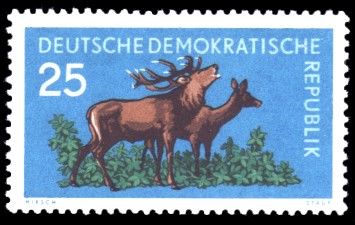 25 Pf Briefmarke: Waldtiere, Rotwild 25 Pf Briefmarke: Waldtiere, Rotwild