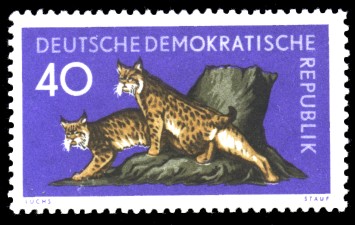 40 Pf Briefmarke: Waldtiere, Luchs