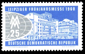 25 Pf Briefmarke: Leipziger Frühjahrsmesse 1960