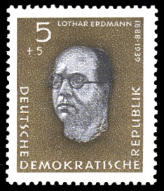 5 + 5 Pf Briefmarke: Antifaschisten, Lothar Erdmann 5 + 5 Pf Briefmarke: Antifaschisten, Lothar Erdmann
