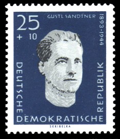 25 + 10 Pf Briefmarke: Antifaschisten, Gustl Sandtner