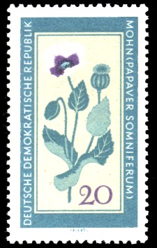 20 Pf Briefmarke: Therapeutische Arzneipflanzen, Mohn