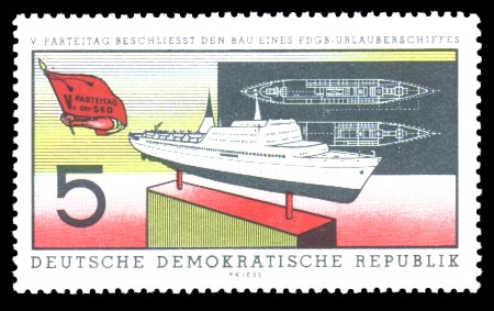 5 Pf Briefmarke: FDGB-Urlauberschiff MS Fritz Heckert