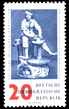 20 Pf Briefmarke: 250 Jahre Meissner Porzellan 20 Pf Briefmarke: 250 Jahre Meissner Porzellan