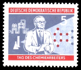 5 Pf Briefmarke: Tag des Chemiearbeiters 5 Pf Briefmarke: Tag des Chemiearbeiters