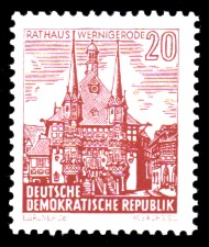 20 Pf Briefmarke: Landschaften und historische Bauten 20 Pf Briefmarke: Landschaften und historische Bauten