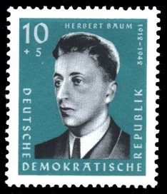 10 + 5 Pf Briefmarke: Antifaschisten, Herbert Baum