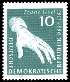 10 Pf Briefmarke: 150. Geburtstag Franz Liszt