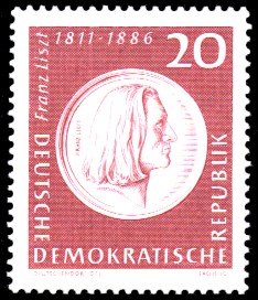 20 Pf Briefmarke: 150. Geburtstag Franz Liszt 20 Pf Briefmarke: 150. Geburtstag Franz Liszt