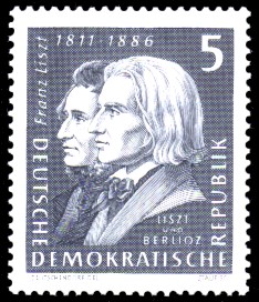 5 Pf Briefmarke: 150. Geburtstag Franz Liszt 5 Pf Briefmarke: 150. Geburtstag Franz Liszt