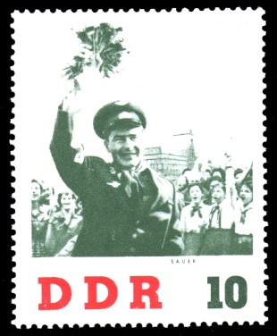 10 Pf Briefmarke: DDR-Besuch von German Titow, sowjetischer Kosmonaut