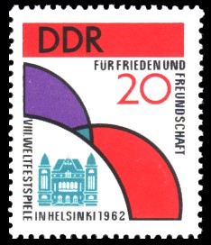 20 Pf Briefmarke: VIII. Weltfestspiele in Helsinki 1962